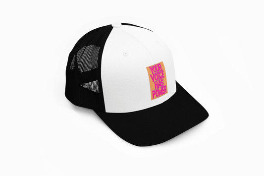 Your Voice has Power Trucker Snapback Mesh Hat - Pink