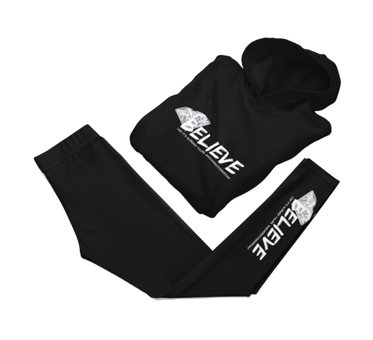 Believe like it's happened Cotton Fleece Hoodie & Leggings